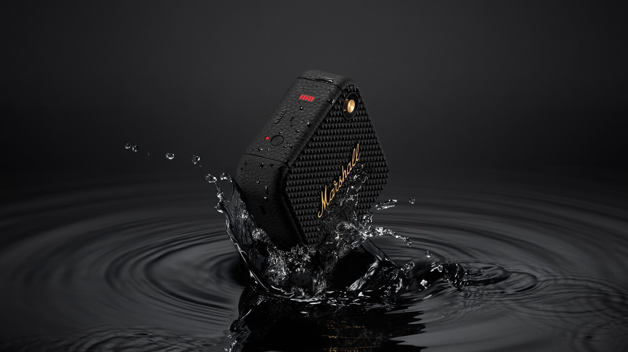 Marshall Willen Portable Speaker (Black & Brass) | VIDEOPRO