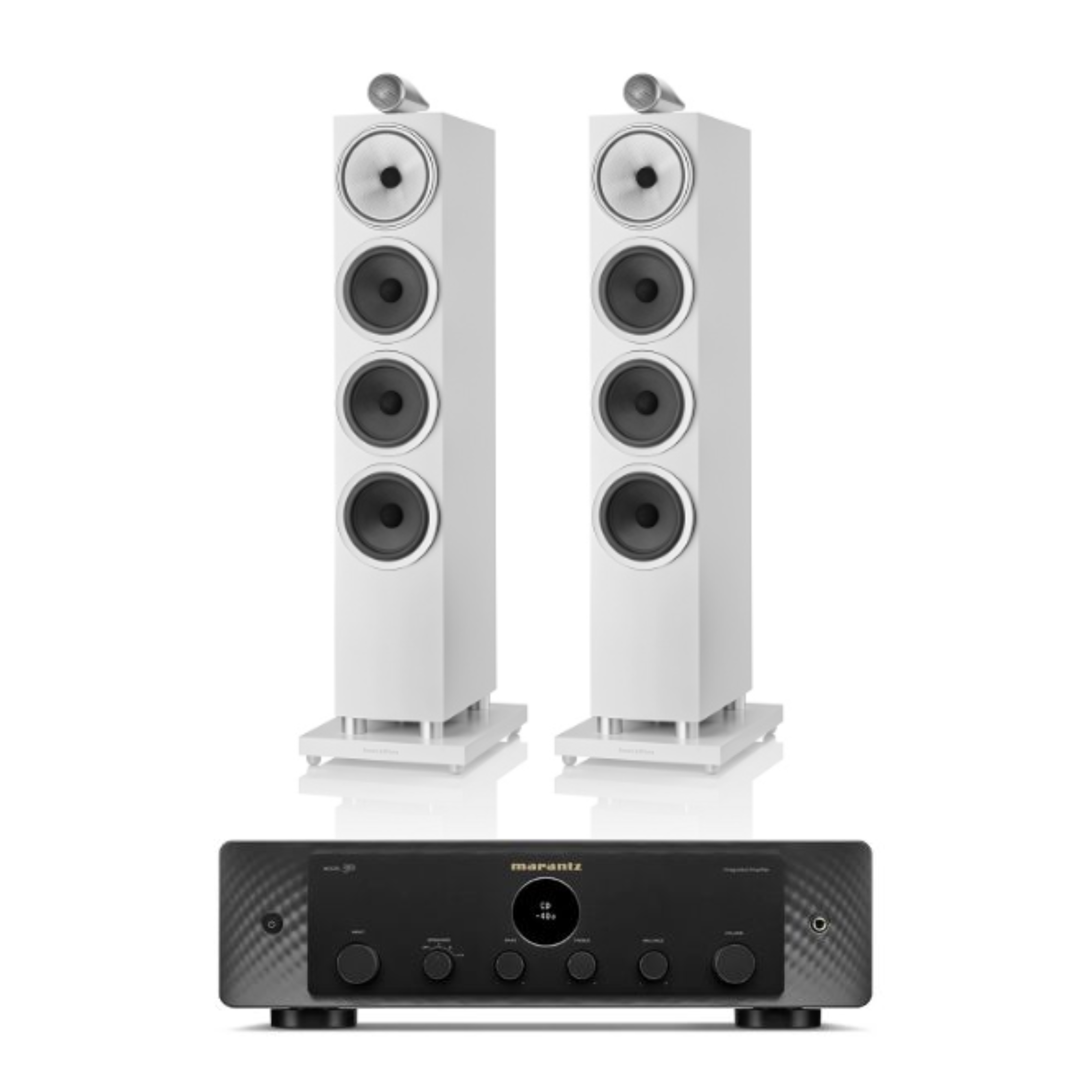 B&W 702 S3 Satin White + Marantz Model 50 Hi‑Fi System | VIDEOPRO