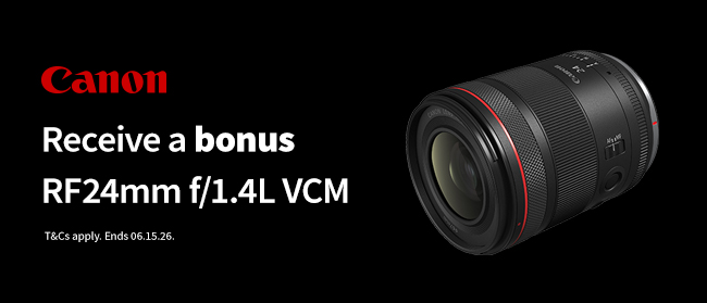 Redeem a bonus RF24mm F1.4 VCM lens with purchase